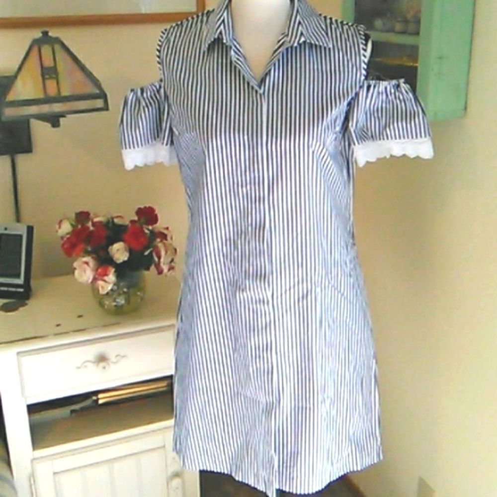 Holy Caftan Cold Shoulder Shift Sun Dress